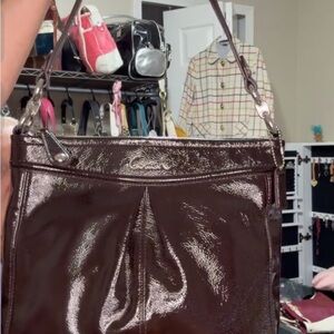 Coach maroon Patent LeatheShoulder Bag